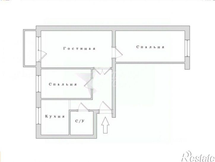 3-комн квартира Спортивная улица, 43,  д. 43
