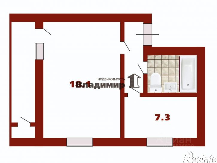 1-комн квартира Рыбацкая улица, 15,  д. 15
