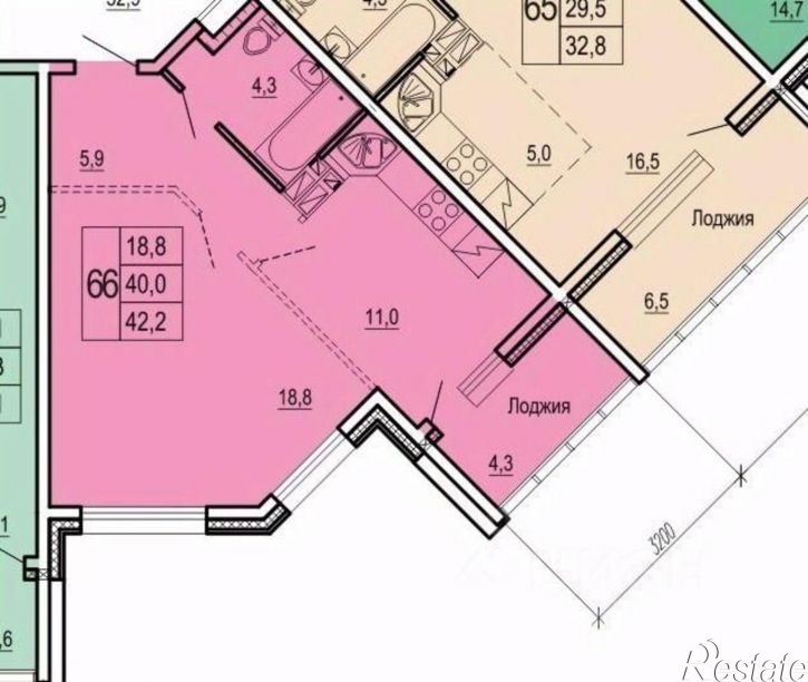 1-комн квартира в новом доме улица Дзержинского